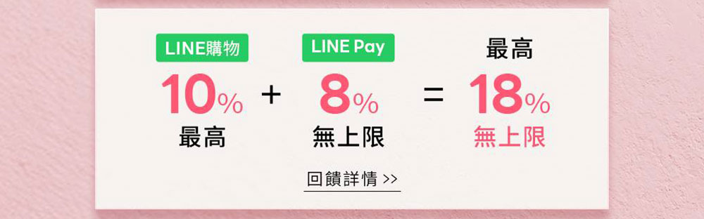 LINE購物10%最高+LINEPay8%無上限=最高18%無上限